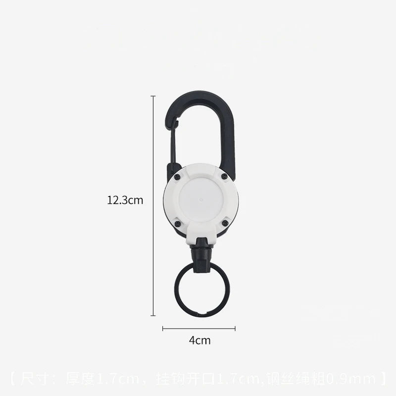 Outdoor Camping Tactics Easy To Pull Buckle Telescopic Buckle Wire Rope Multi-function Key Chain Rebound Anti-loss Rope