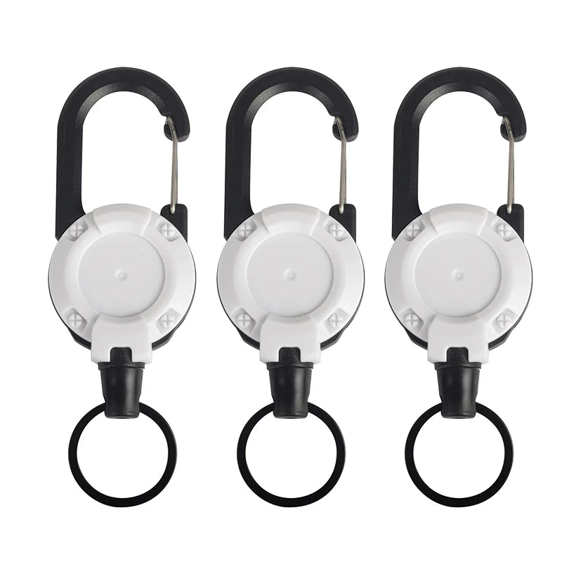 Outdoor Camping Tactics Easy To Pull Buckle Telescopic Buckle Wire Rope Multi-function Key Chain Rebound Anti-loss Rope