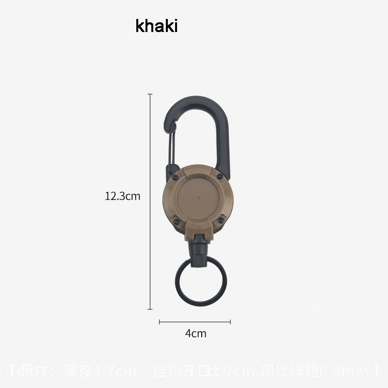 Outdoor Camping Tactics Easy To Pull Buckle Telescopic Buckle Wire Rope Multi-function Key Chain Rebound Anti-loss Rope