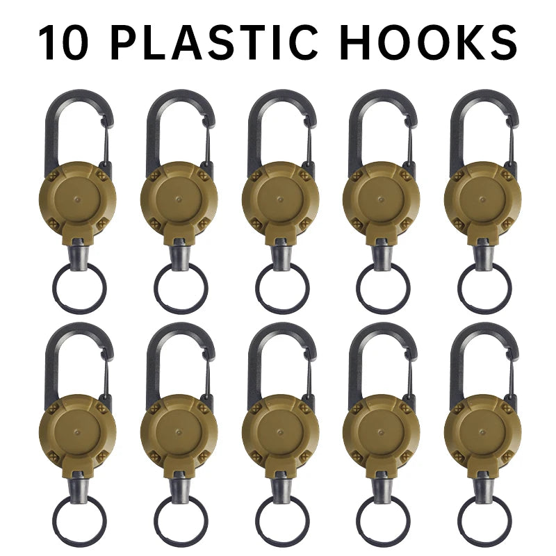 Outdoor Camping Tactics Easy To Pull Buckle Telescopic Buckle Wire Rope Multi-function Key Chain Rebound Anti-loss Rope