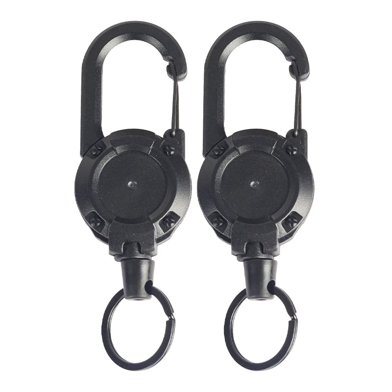 Outdoor Camping Tactics Easy To Pull Buckle Telescopic Buckle Wire Rope Multi-function Key Chain Rebound Anti-loss Rope
