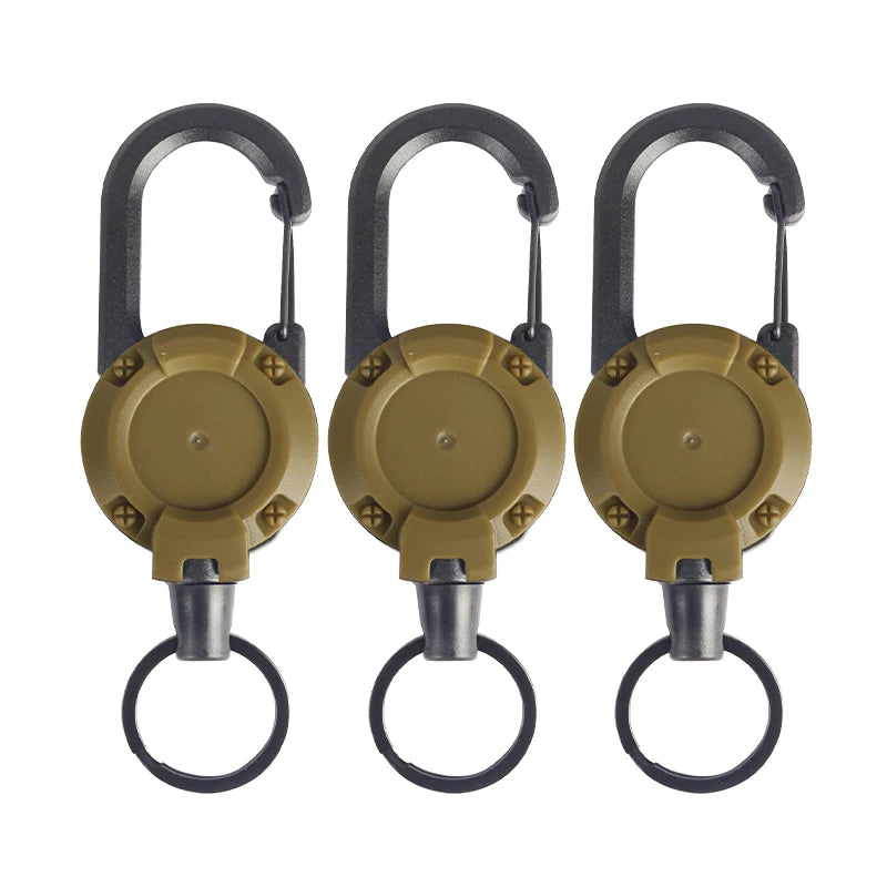 Outdoor Camping Tactics Easy To Pull Buckle Telescopic Buckle Wire Rope Multi-function Key Chain Rebound Anti-loss Rope