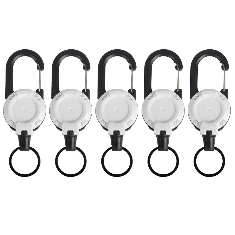 Outdoor Camping Tactics Easy To Pull Buckle Telescopic Buckle Wire Rope Multi-function Key Chain Rebound Anti-loss Rope