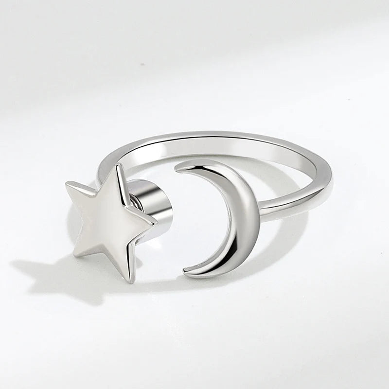 Personalized, versatile, rotatable, adjustable to relieve anxiety and stress, Sun Star Moon Ring