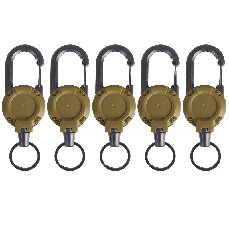 Outdoor Camping Tactics Easy To Pull Buckle Telescopic Buckle Wire Rope Multi-function Key Chain Rebound Anti-loss Rope