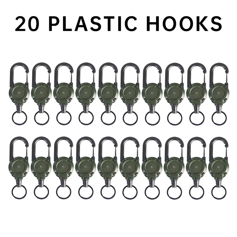 Outdoor Camping Tactics Easy To Pull Buckle Telescopic Buckle Wire Rope Multi-function Key Chain Rebound Anti-loss Rope