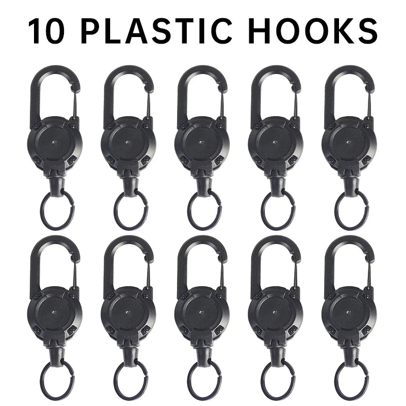 Outdoor Camping Tactics Easy To Pull Buckle Telescopic Buckle Wire Rope Multi-function Key Chain Rebound Anti-loss Rope