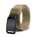 New Automatic Buckle Belt, Canvas Tactical Workwear Casual Outdoor Military Training Pants Belt For Men
