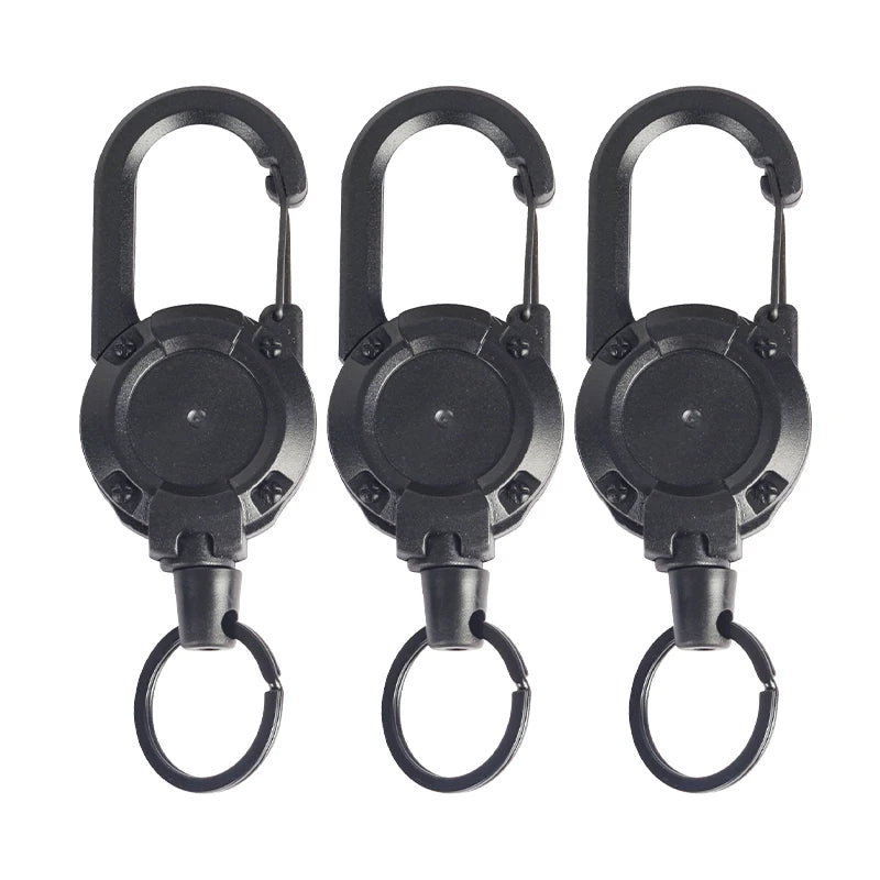 Outdoor Camping Tactics Easy To Pull Buckle Telescopic Buckle Wire Rope Multi-function Key Chain Rebound Anti-loss Rope