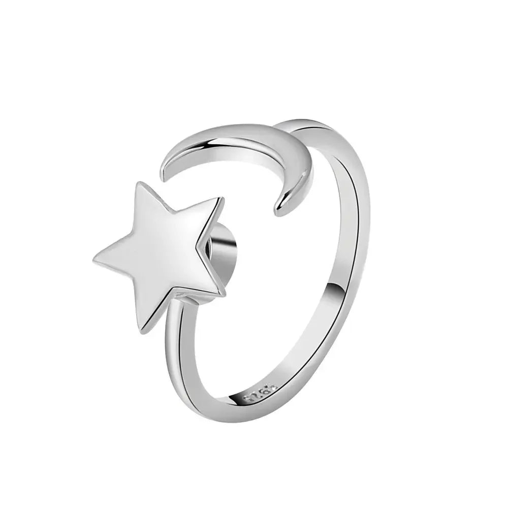 Personalized, versatile, rotatable, adjustable to relieve anxiety and stress, Sun Star Moon Ring