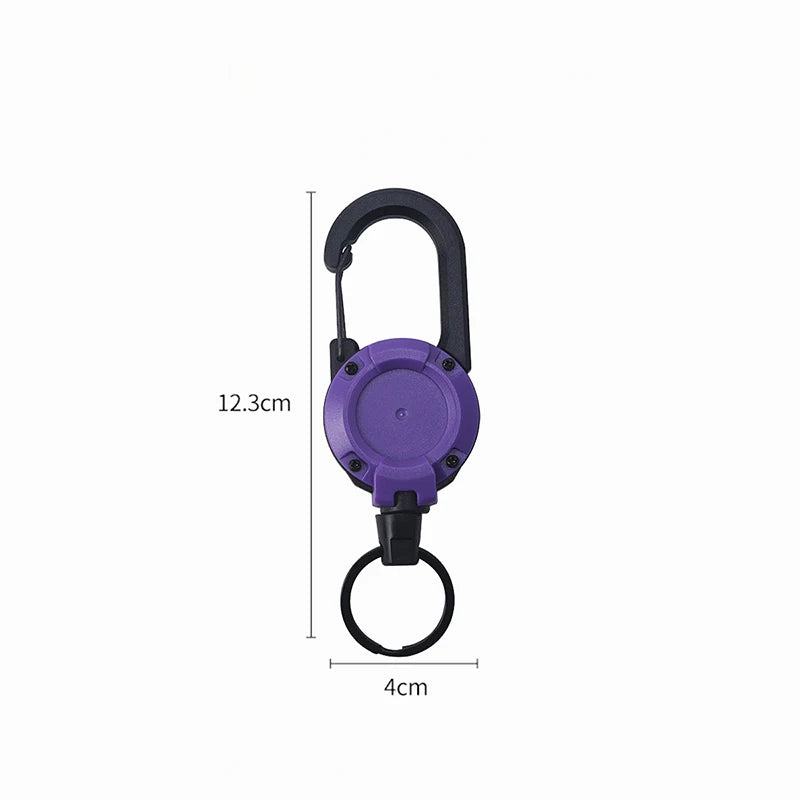 Outdoor Camping Tactics Easy To Pull Buckle Telescopic Buckle Wire Rope Multi-function Key Chain Rebound Anti-loss Rope
