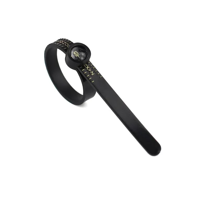 Adjustable Ring Sizer with Magnifier US/UK/EU/HK Size Chart Reusable Finger Measuring Tool for Accurate Ring Sizing