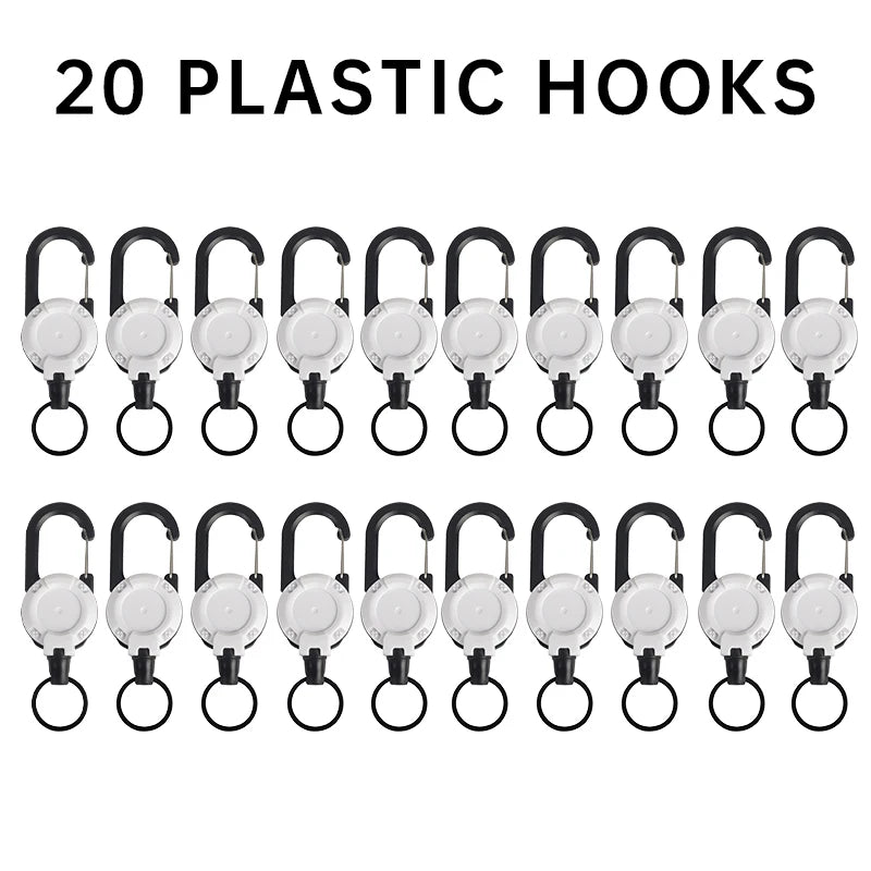 Outdoor Camping Tactics Easy To Pull Buckle Telescopic Buckle Wire Rope Multi-function Key Chain Rebound Anti-loss Rope