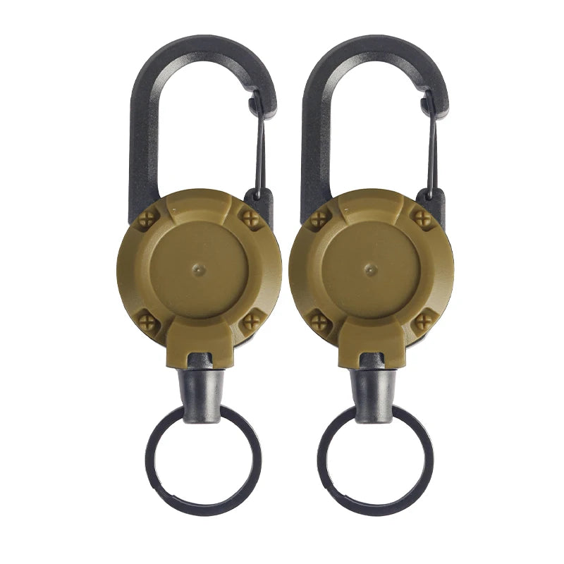Outdoor Camping Tactics Easy To Pull Buckle Telescopic Buckle Wire Rope Multi-function Key Chain Rebound Anti-loss Rope