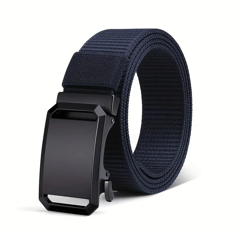 New Automatic Buckle Belt, Canvas Tactical Workwear Casual Outdoor Military Training Pants Belt For Men