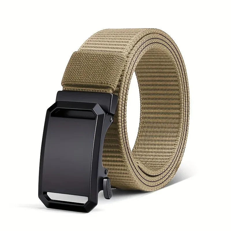 New Automatic Buckle Belt, Canvas Tactical Workwear Casual Outdoor Military Training Pants Belt For Men
